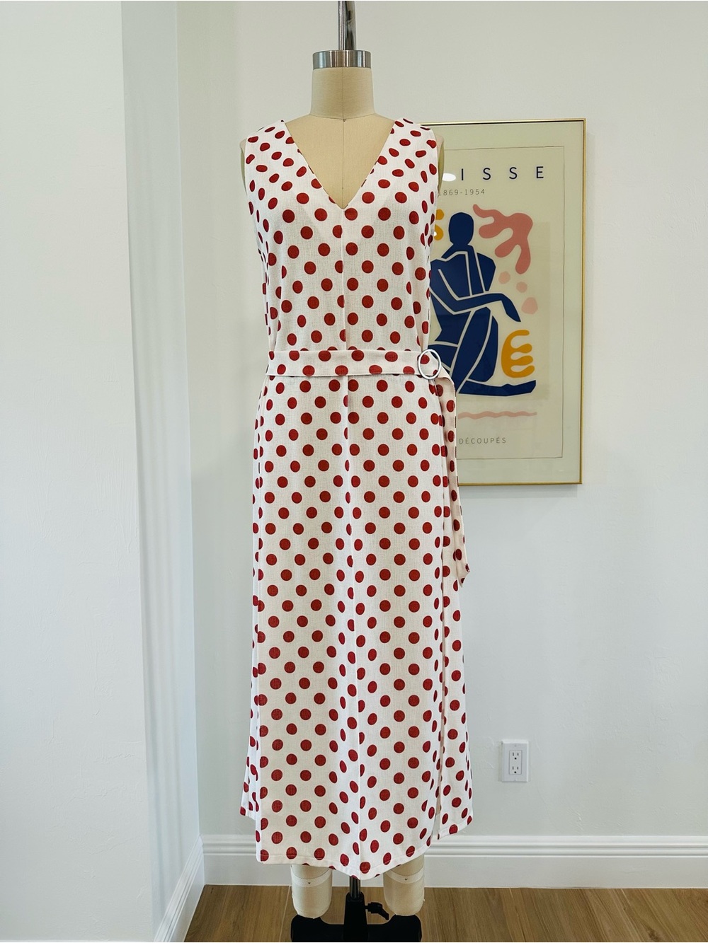 Zara Maxi Dress with Polka Dots and Belt